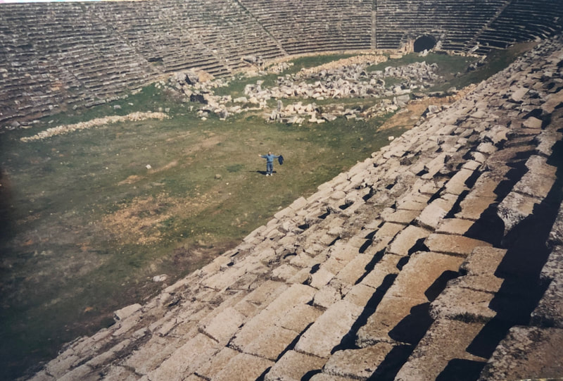 Pictures from the ruins of Aphrodisias (the Agora portico of Tiberius, North Temenos and school of philosophy, stadium, and theater)